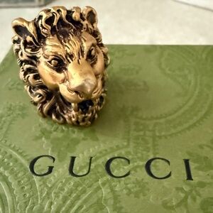 GUCCI Ring Lion Head Ring Animal